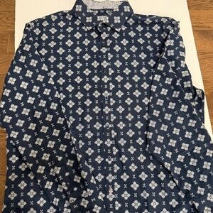 John Lennon Mens Button-Up Dress Shirt Size XL with  Geometric Print